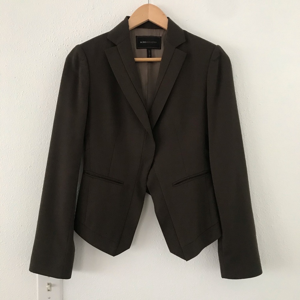 BCBGMaxazria Asymetrical Blazer in Dark Java XXS